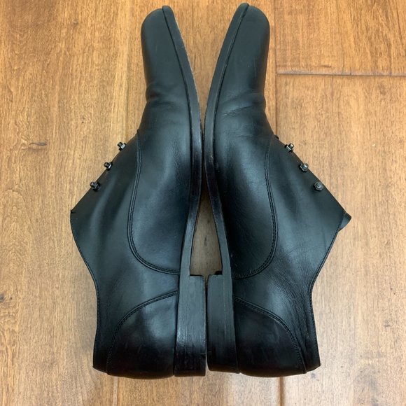 LANVIN Authentic Womens Size 36.5 Black Leather Laceless Oxfords - Picture 10 of 15